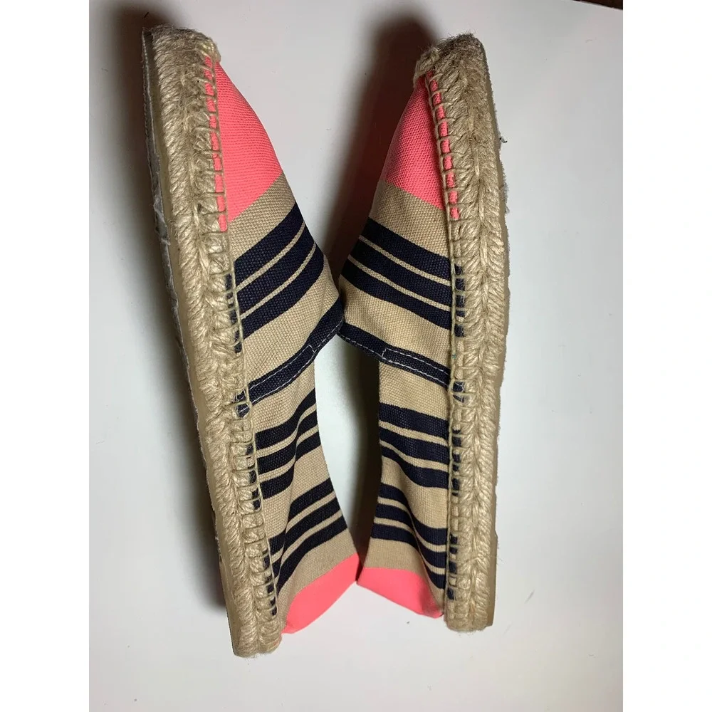 Sam Edelman Verona Stripe Espadrilles Flats Pink Navy Casual Shoes Size 9.5 M